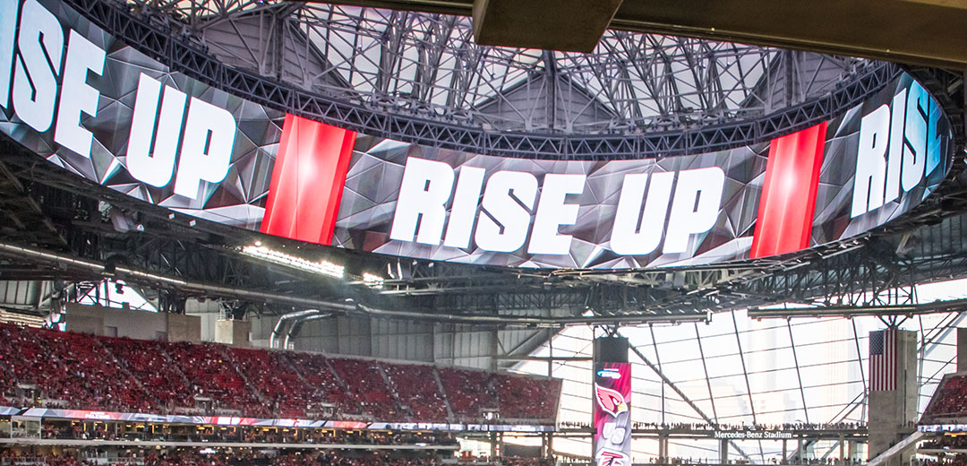 Mercedes-Benz Stadium unveiled as Atlanta Falcons' Next Home  Atlanta  falcons stadium, Stadium architecture, Stadium design