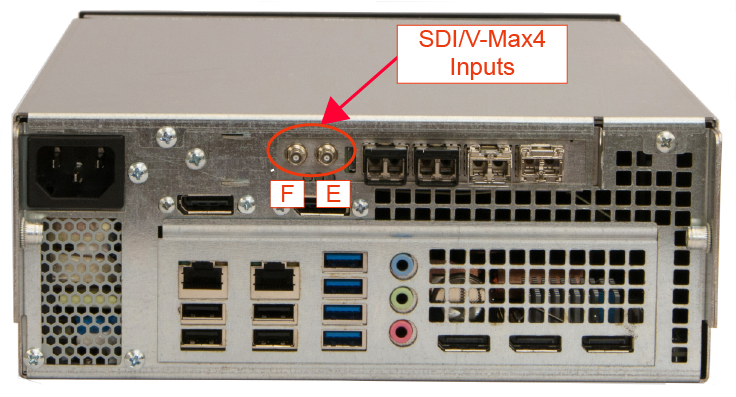 Which connection should be used for SDI or V-Max 4 input in the DI